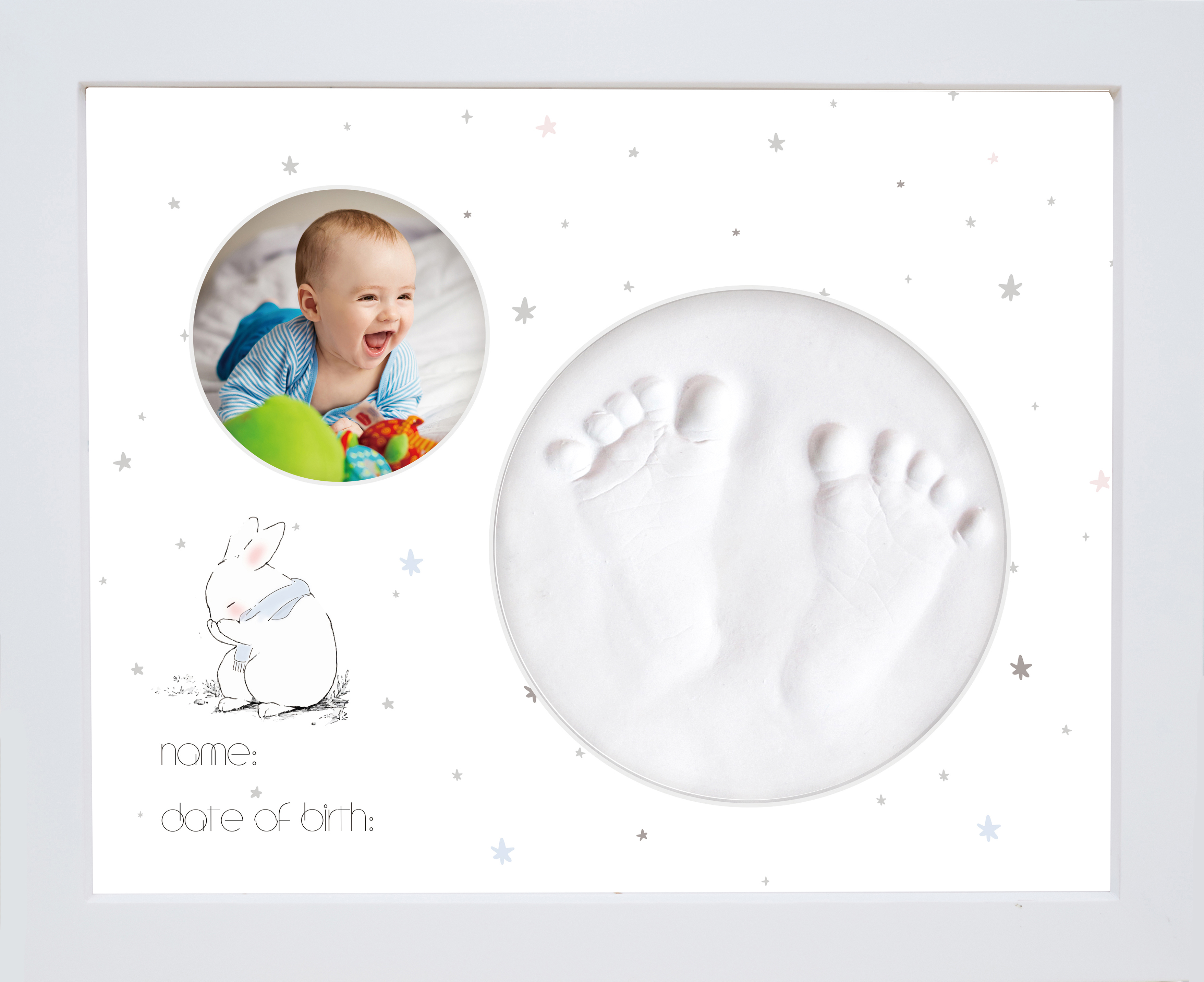Baby Picture Frame, Baby Handprint Footprint Keepsake Kit, Clay